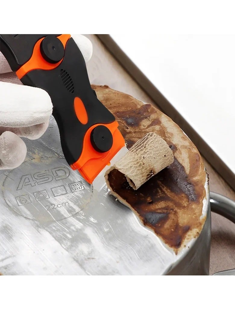 Cleaning Scraper with Two Blade Types, Window & Ceramic Scraper, Plastic Handle for Automotive Film, Sticker, and Paint Removal, Glass & Household Surface Tool - Image 5