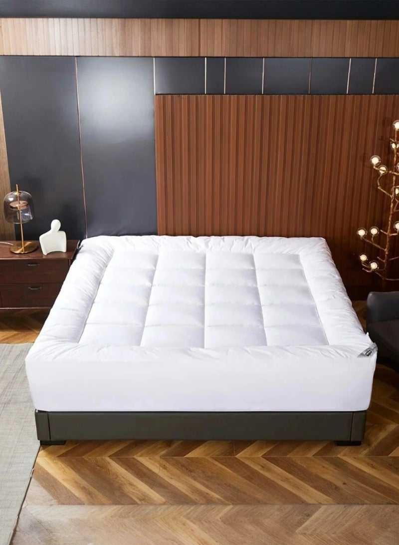 NADAV Gardenia Single &Half Mattress Topper – Hotel Style – 100×200 cm – 14 cm Thickness – White - Image 1