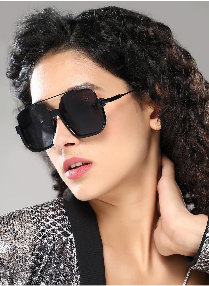 Haute Sauce Polarized Full Rim Aviator Sunglasses For Women  - Image 3