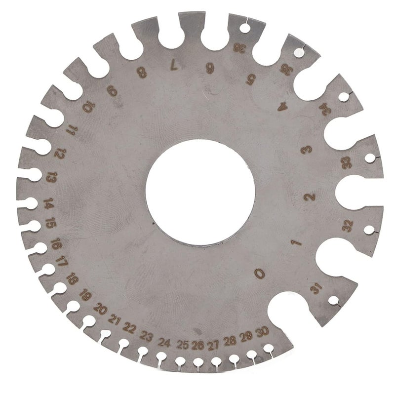 Stainless Steel Wire Thickness Gauge 0 36 Engraved Measuring Tool 0 3125 to 0 007 Inch - Image 1