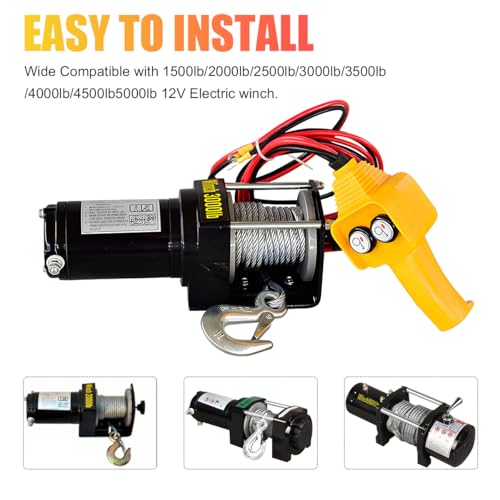 Gasedin Winch Controller, Push Button Winch Remote Assembly Replacement for Pulling 1500lbs to 5000lbs, 12V Electric Winch Wired Capstan Handheld Remote Controller, Car Accessories - Image 5