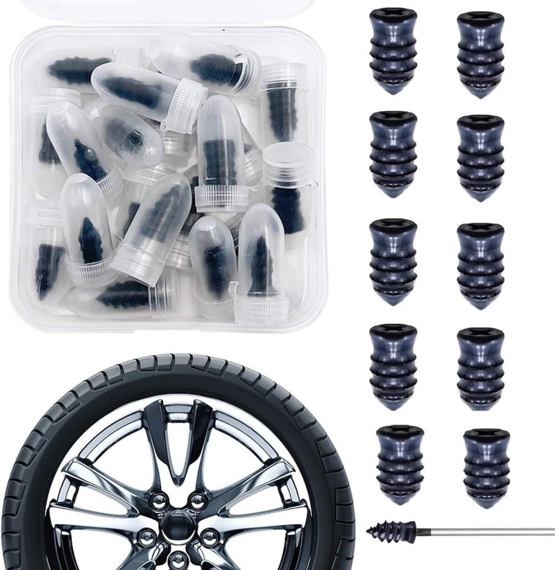 MITVIK20Pcs Tire Repair Nails Kit | Self-Service Rubber Tire Plug for Tubeless Tires | Quick Puncture Repair Tool for Car, Motorcycle, Truck, ATV, Bike | Emergency Sealant Nail Kit (20 Pice) - Image 1