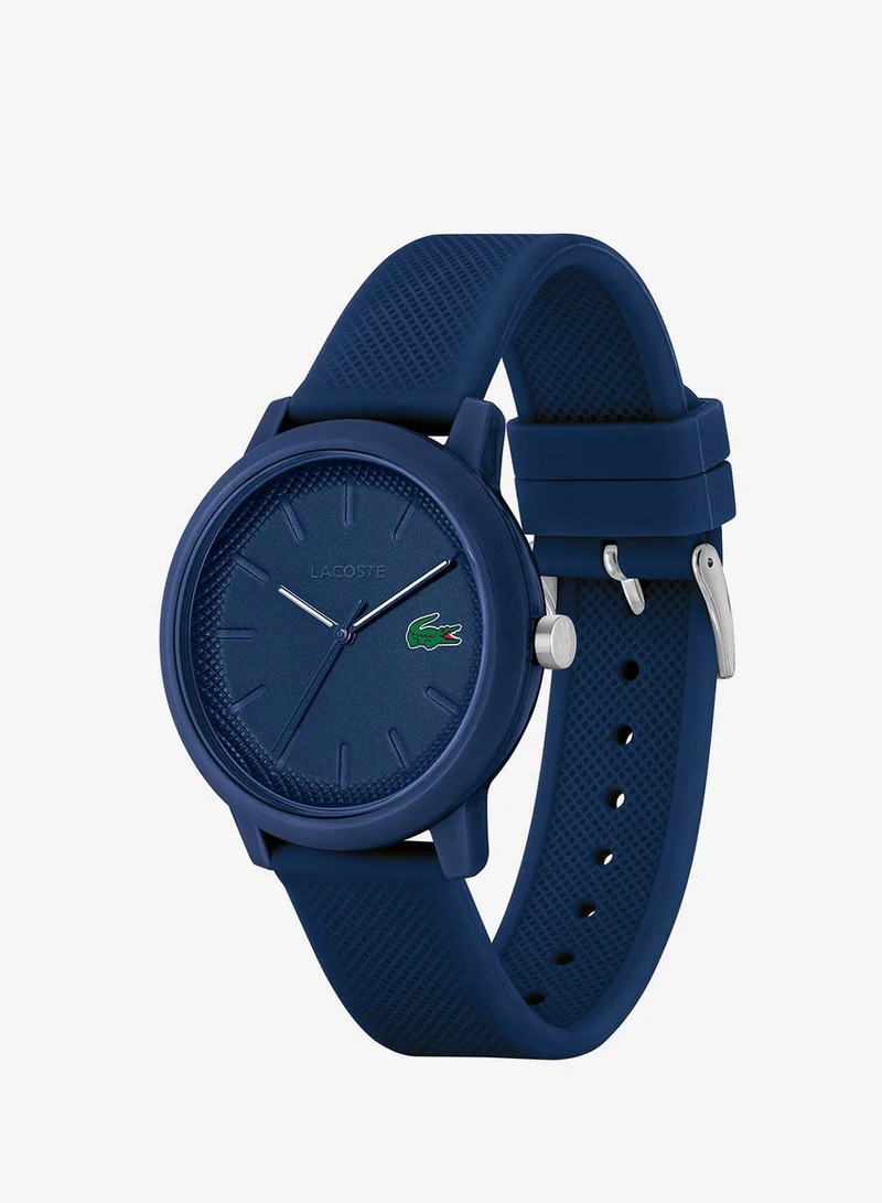 Lacoste  12.12 Collection Analog Quartz Watch For Men With Navy Blue Silicone Bracelet - 2011172 for Men | Best Price UAE