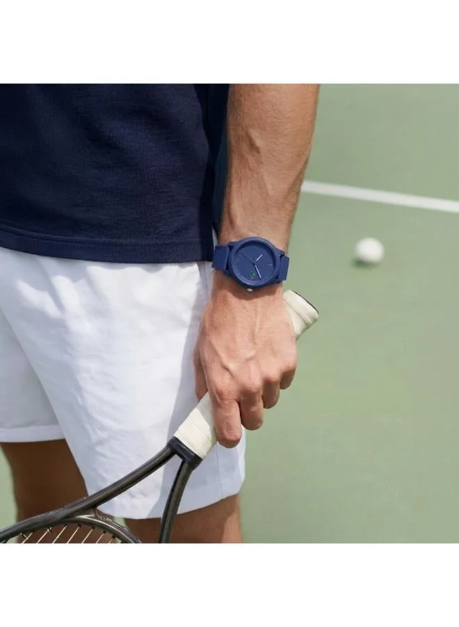 Lacoste  12.12 Collection Analog Quartz Watch For Men With Navy Blue Silicone Bracelet - 2011172 for Men | Best Price UAE