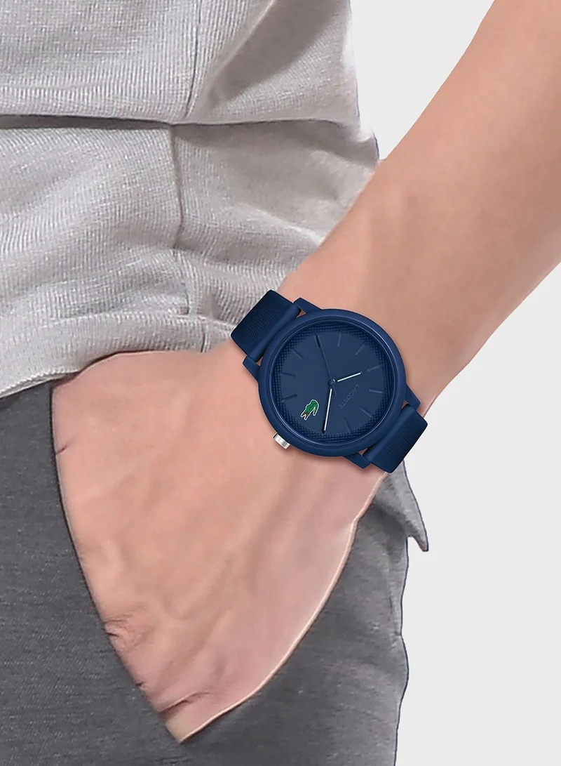 Lacoste  12.12 Collection Analog Quartz Watch For Men With Navy Blue Silicone Bracelet - 2011172 for Men | Best Price UAE