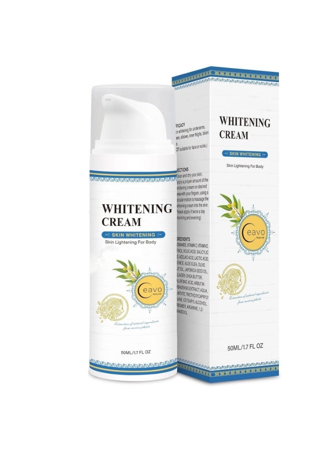 Ceavo Skin whitening cream, body whitening cream for intimate areas, underarms, knees, elbows, inner thighs, bikini area, bikini line, dark spot remover for intimate areas, 1.7 fl oz. - Image 1