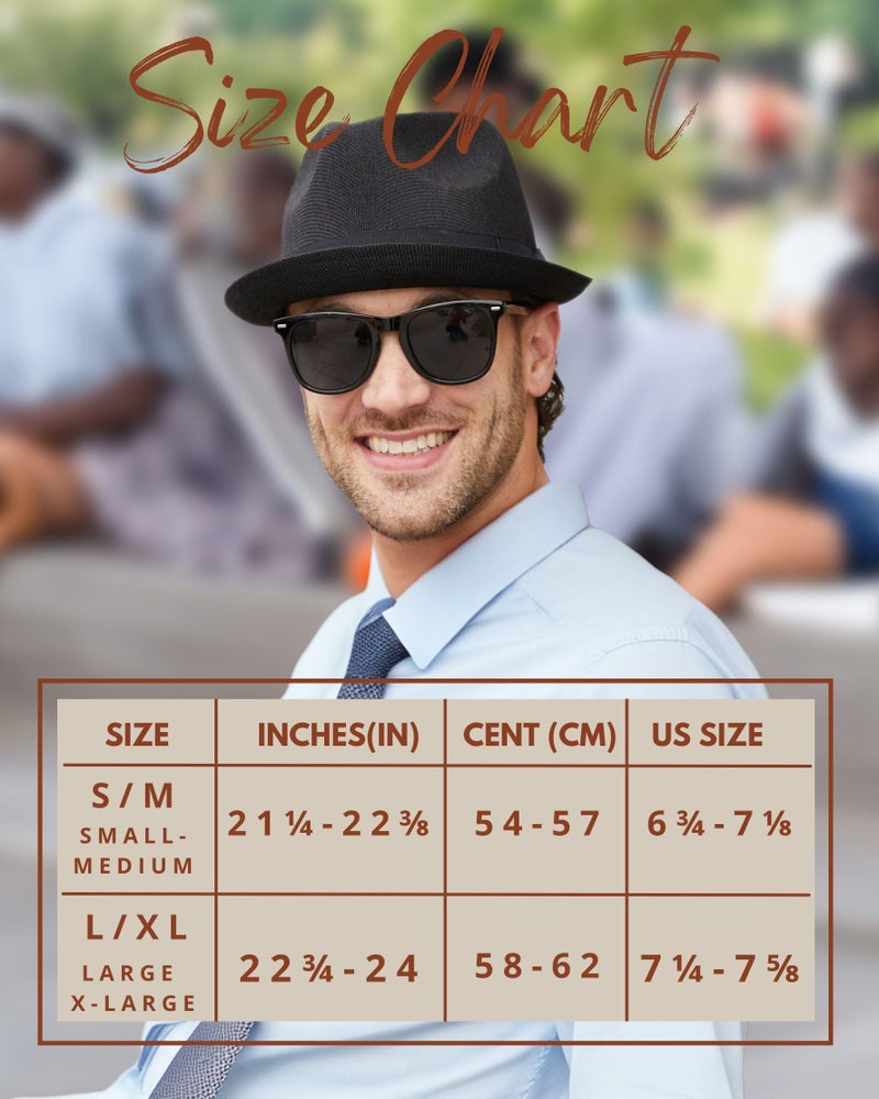 Funky Junque Menâ€™s Pork Pie Fedora Hat â€“ Lightweight Imitation Linen Sun Hat with Grosgrain Band, Breathable and Durable Beach Fedoras Summer Style - Black (Small/Medium) - Image 5