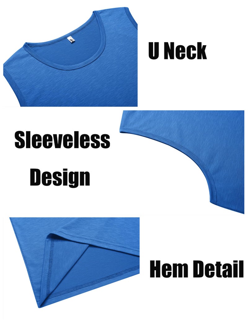 COOFANDY Boxing Gym Shirts for Men Trainning 2 Pack Workout Tank Top Muscle Sleeveless T Shirts, Large BlackBlue - Image 5