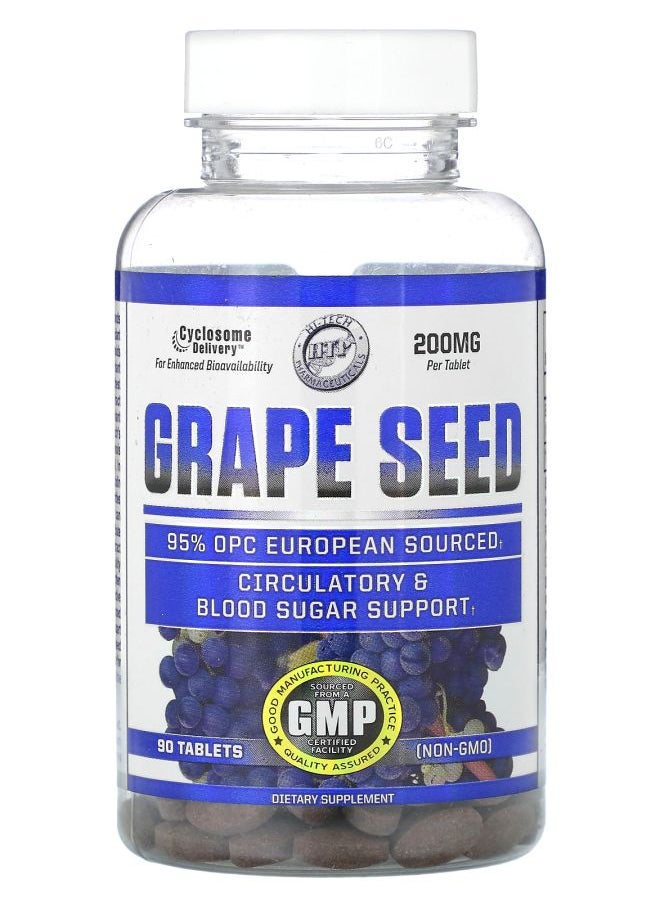hi tech pharmaceuticals Grape Seed 200 mg 90 Tablets 