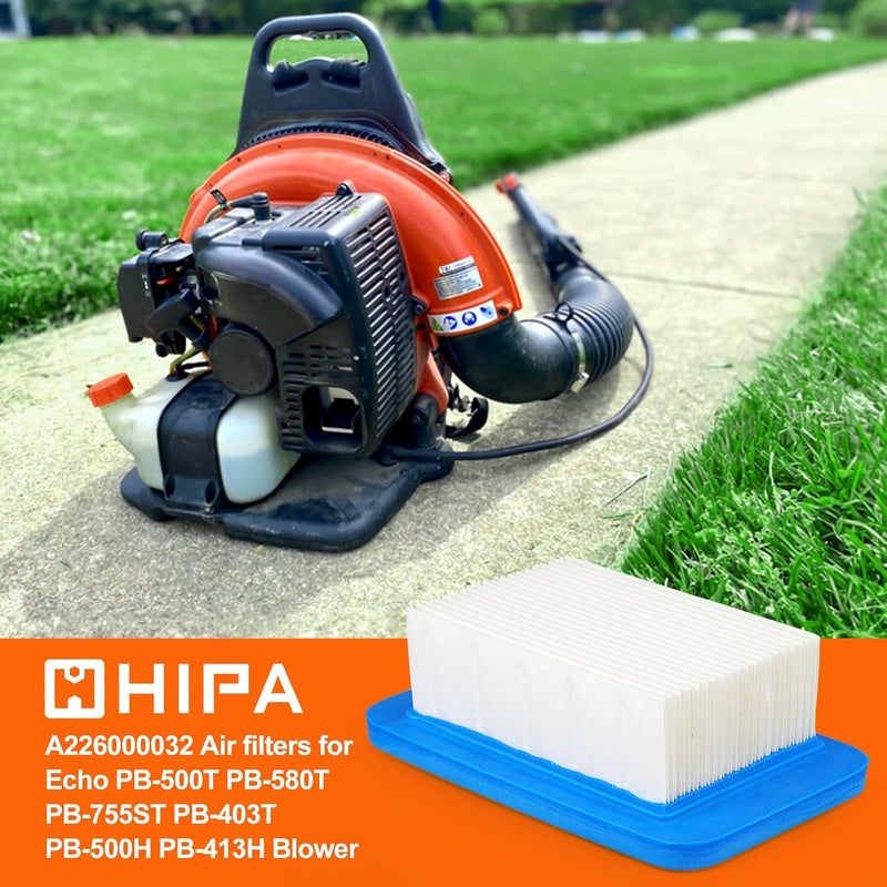 Hipa PB-580T A226000032 Air Filter for ECHO Leaf Blower PB755ST PB500T PB580H PB403 PB403H PB403T PB413H PB413T PB500H PB603 PB611 PB620 PB620ST PB650 PB650H PB650T A226000031 2 Pack - Image 2