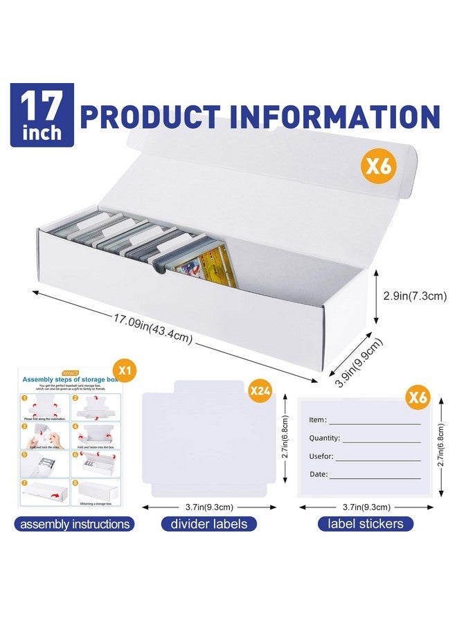 NEOACT 1200ct Trading Card Storage Box,6 Pack 17 Inch Cardboard Storage Boxes with Dividers&Labels for TCG,Game,MTG,Sports Cards Collection Organizer - Image 2