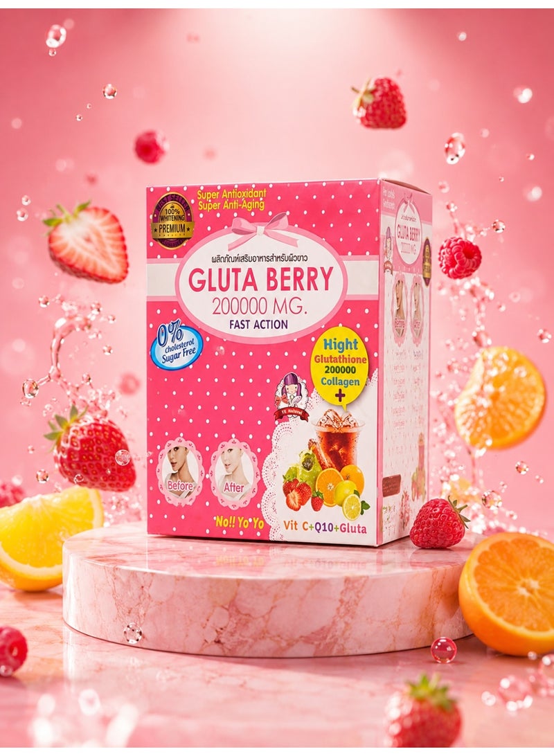Berry Harmony Gluta Berry 200000mg Mixed Berry Collagen Drink Powder with Glutathione CoQ10 Grape Seed Extract - Image 5