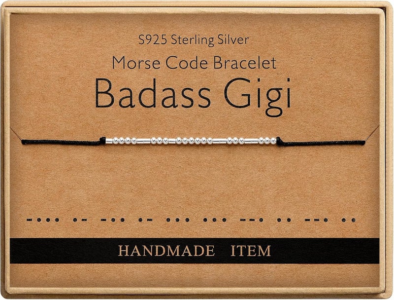 Monily Inspirational Gifts for Women Morse Code Bracelets for Women Funny Bracelet for Friend Funny Gift for Women Sterling Silver Bracelet for Women - Image 1