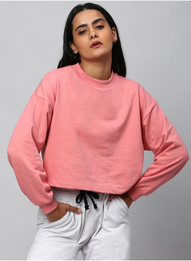 Hubberholme Medium Pink Sweatshirt For Women  - Image 1