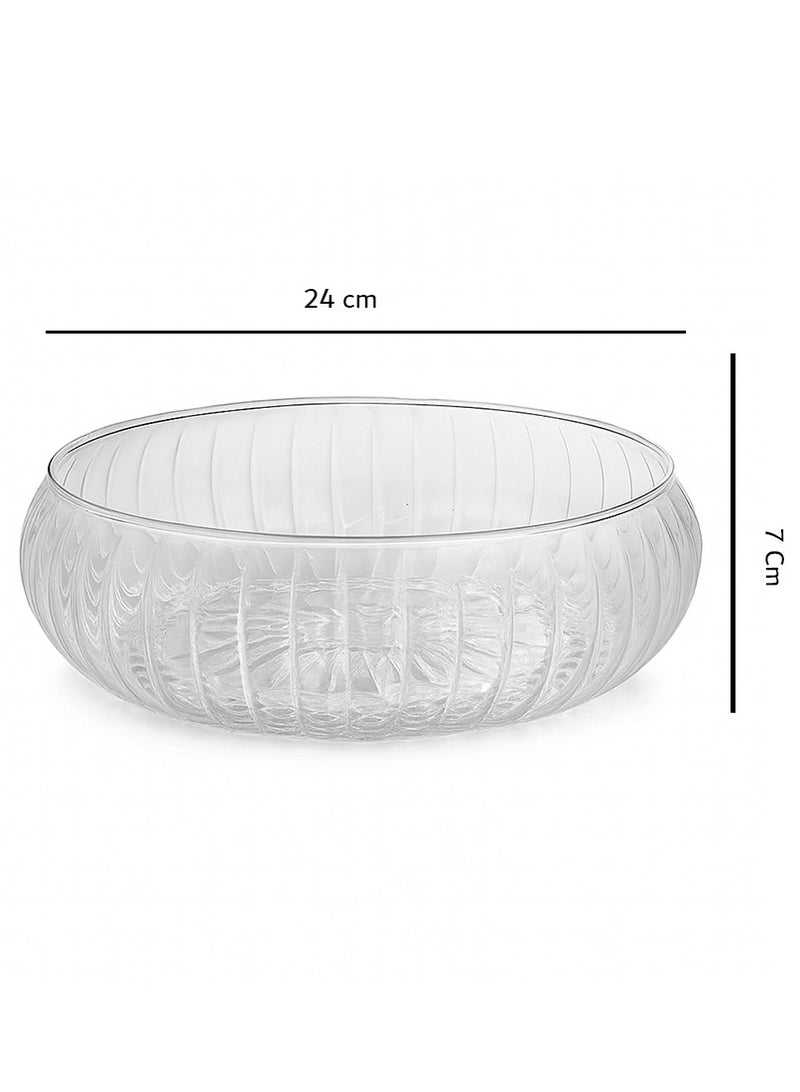Glass Bowl, 23cm, Dining-Serving Glass Fruit Bowl,Decorative, Bowl,Decorative Pedestal Bowl  - Image 2