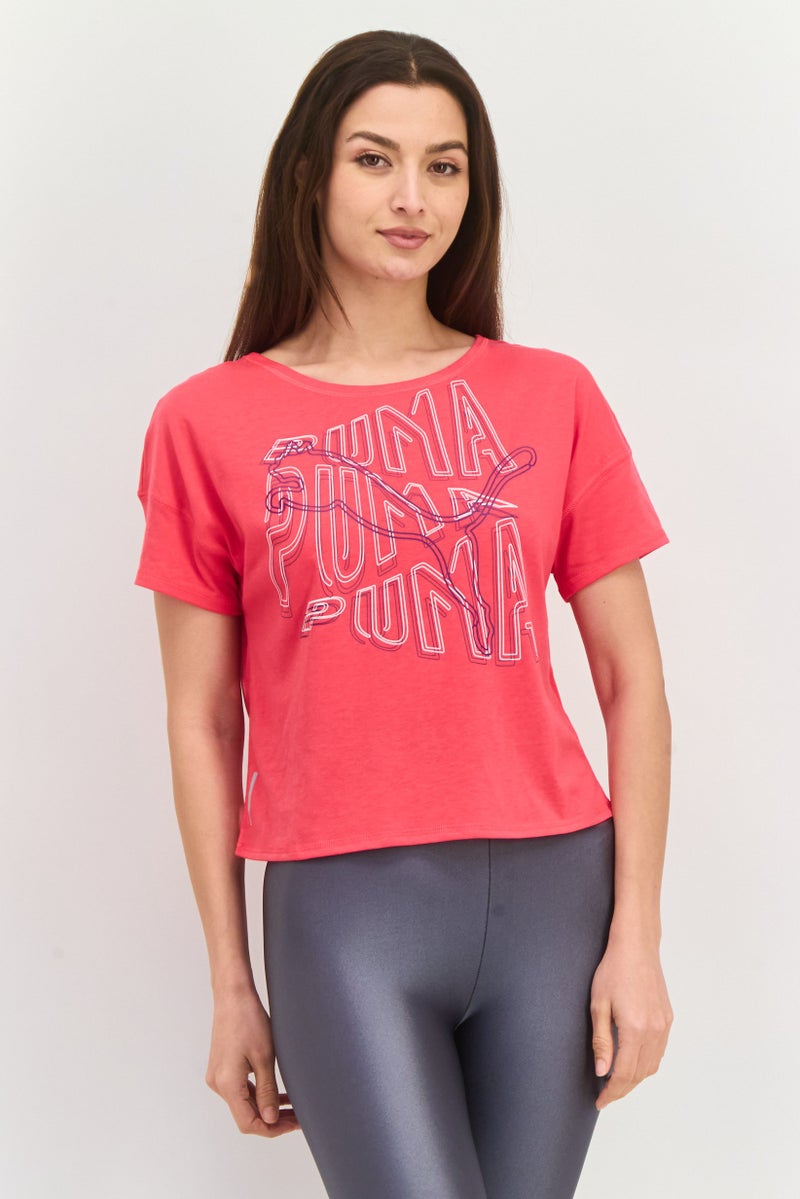 PUMA Women Sportswear Fit Short Sleeves Training T-Shirt, Pink - Image 1