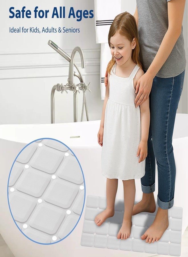 Webos Silicone Bath Mat with Suction Cups - Non-Slip Foldable Bathtub & Shower Mat, Durable & Quick-Dry Safety Tub Mat with Large Drain Holes for Families 28"x 14" White - Image 5