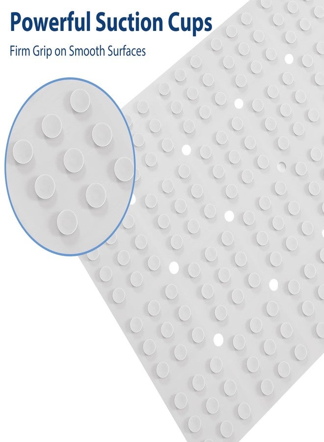 Webos Silicone Bath Mat with Suction Cups - Non-Slip Foldable Bathtub & Shower Mat, Durable & Quick-Dry Safety Tub Mat with Large Drain Holes for Families 28"x 14" White - Image 3
