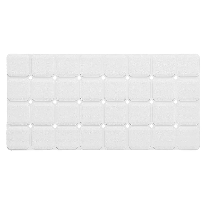 Webos Silicone Bath Mat with Suction Cups - Non-Slip Foldable Bathtub & Shower Mat, Durable & Quick-Dry Safety Tub Mat with Large Drain Holes for Families 28"x 14" White - Image 1