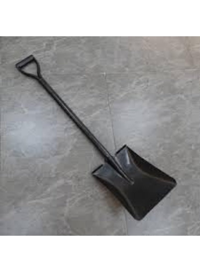Metal Shovel with Steel Handle, Square Head, D Handle, Black - Image 3