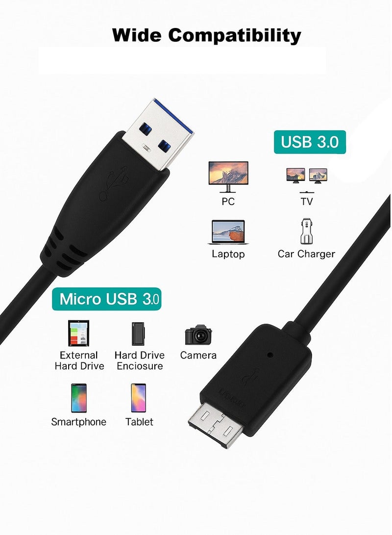 FUJISHKA USB 3.0 Type-A to Micro USB 3.0 Type-B Cable – High-Speed Data Transfer for External Hard Drives, Cameras & Tablets – Available in 0.5m, 1m & 1.5m - Image 4