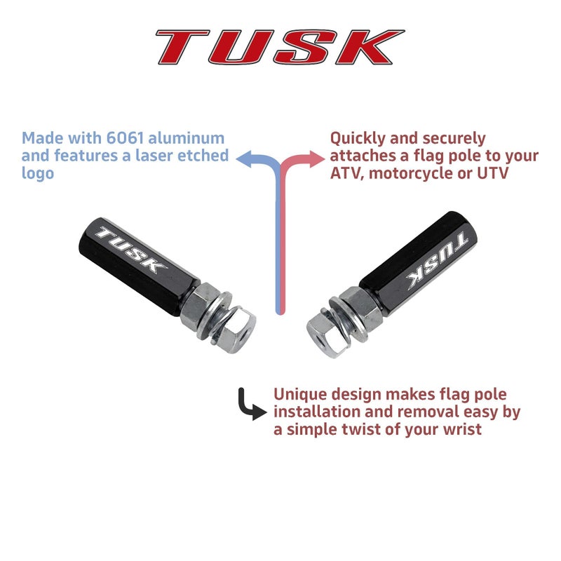 TUSK Tusk Quick Release Flag Pole Holder 1/4 inch Pole Black  - Image 3