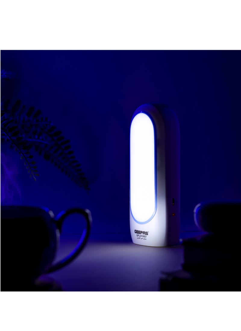 GEEPAS - Geepas Rechargeable LED Flashligh GFL51057 Perfect for Indoor and Outdoor Use 3.5 Hours Continuous Working 2 IN 1 Flashlight with Sidelight and Headlight with Lead Acid Battery - Image 1