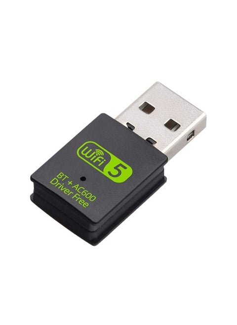2-in-1 USB Bluetooth WiFi Adapter, QPHWHFQ Bluetooth 5.0 Dongle WiFi Dongle AC600Mbps, Driver-Free Dual Band 2.4GHz/5GHz, Wireless Computer Network Bluetooth Adapter WiFi Adapter for Windows 11/10/8.1/7