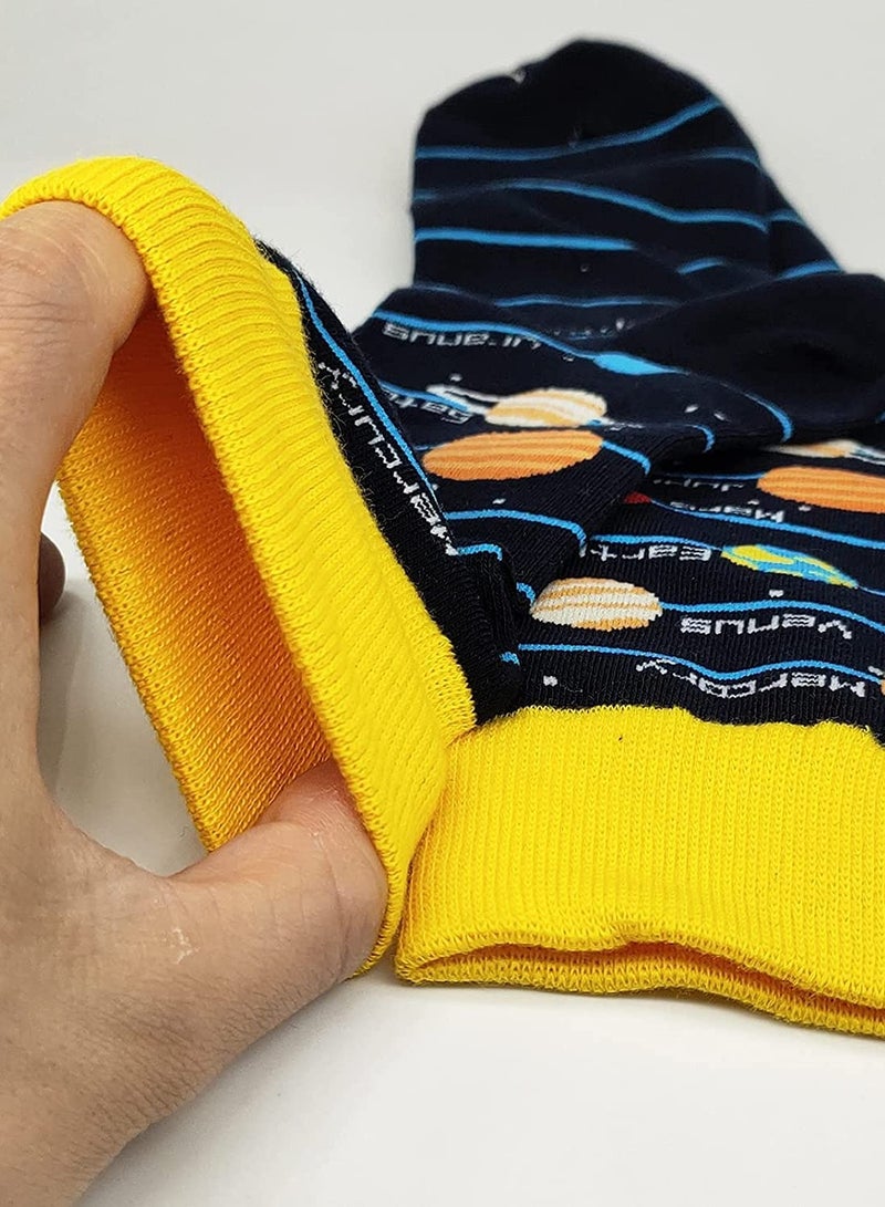 KASTWAVE Funny Colorful Dress Socks, Fun Novelty Universe Pattern Cotton Crazy Design Socks for Man Kids - Image 3