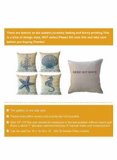 Y&D Decorative Throw Pillow Covers Pack of 4, Waterproof Cushion Covers, Perfect to Outdoor Patio Garden Living Room Sofa Farmhouse Decor (18x18 Inches) (Starfish Seahorse)  - Image 5