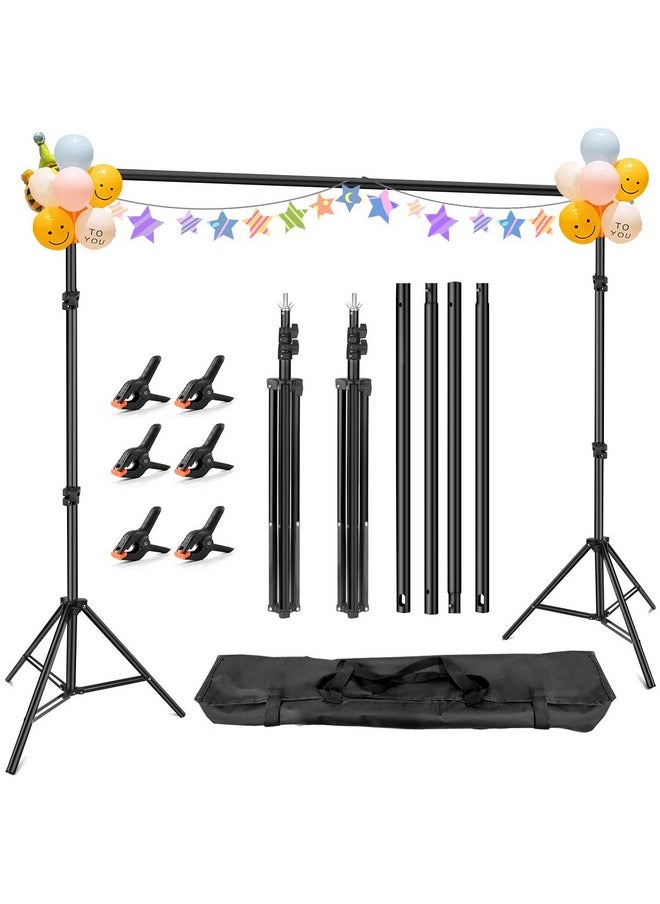 HEMMOTOP Ckdrop Stand, 10X6.5 Ft Background Stand For Photoshoot, Hemmotop Adjustable Backdrops Stand For Parties, Photography, Photo Booth, Projector Screen, Movie Screen, Portraits, Streaming  - Image 1
