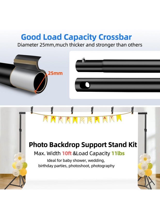 HEMMOTOP Ckdrop Stand, 10X6.5 Ft Background Stand For Photoshoot, Hemmotop Adjustable Backdrops Stand For Parties, Photography, Photo Booth, Projector Screen, Movie Screen, Portraits, Streaming  - Image 3