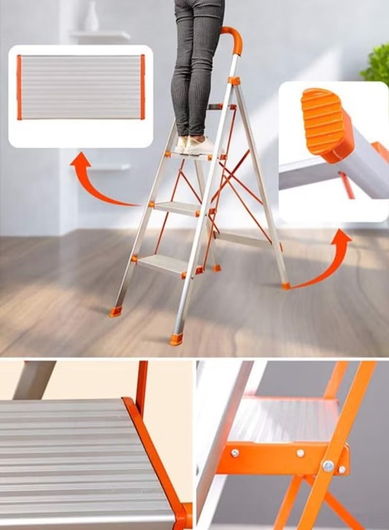 4-step aluminum ladder, orange - Image 2
