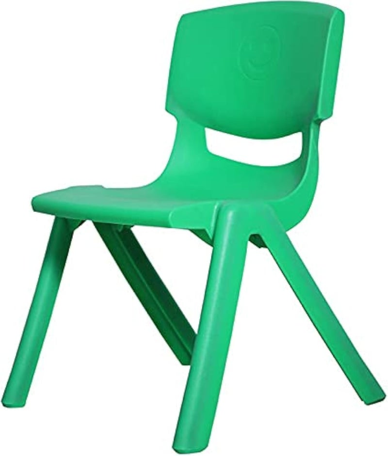 Plastic Kids Chair, Durable and Lightweight, 40cm Height Seat, Indoor or Outdoor Use for Boys Girls RW-17109 - Green