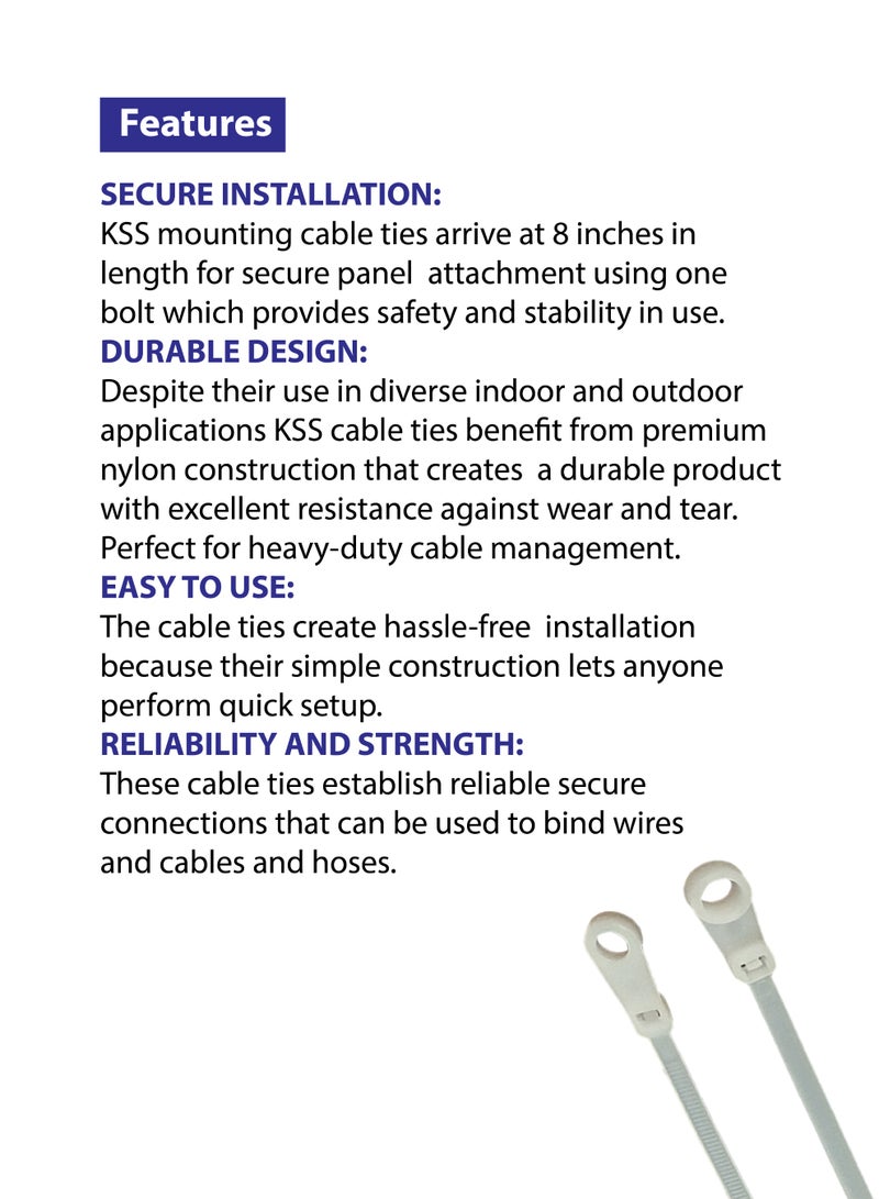 KSS Mounting Cable Ties - Secure with Single Bolt, Durable Design, Easy to Use, Ideal for Cable Organization. - Image 5