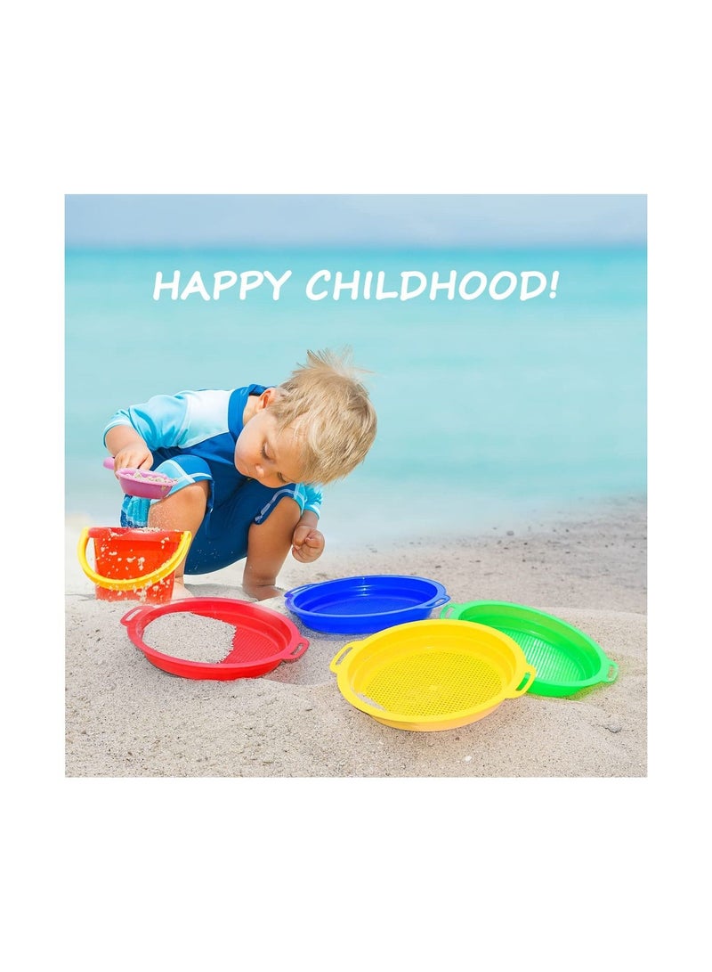 KASTWAVE Beach Sand Sifter, Plastic Beach Toys Sifter for Children Backyard Park Seashell Collecting Tools, 4Pcs  - Image 3