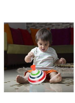 KASTWAVE Push Down Spinning Top Toy, Gyroscope Spinning Top Game LED Spinning Activity Toys with Music, Peg-top Hand Spinning Gyro Toy Gift for Kids Gift Party Favors, Music Spinning Top Toy（Color Random）  - Image 1