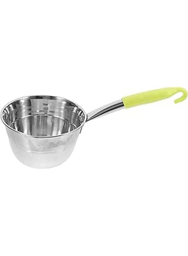 Stainless Steel Water Ladle 16cm Thickened Scoop With Green Handle Kitchen Cooking Utensil - Image 1