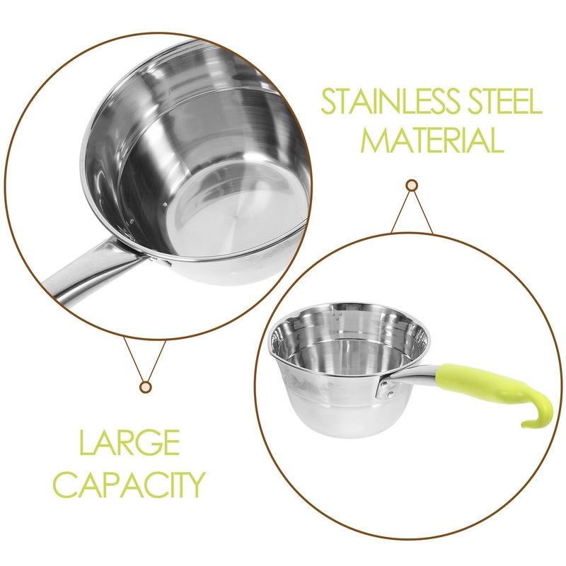 Stainless Steel Water Ladle 16cm Thickened Scoop With Green Handle Kitchen Cooking Utensil - Image 4