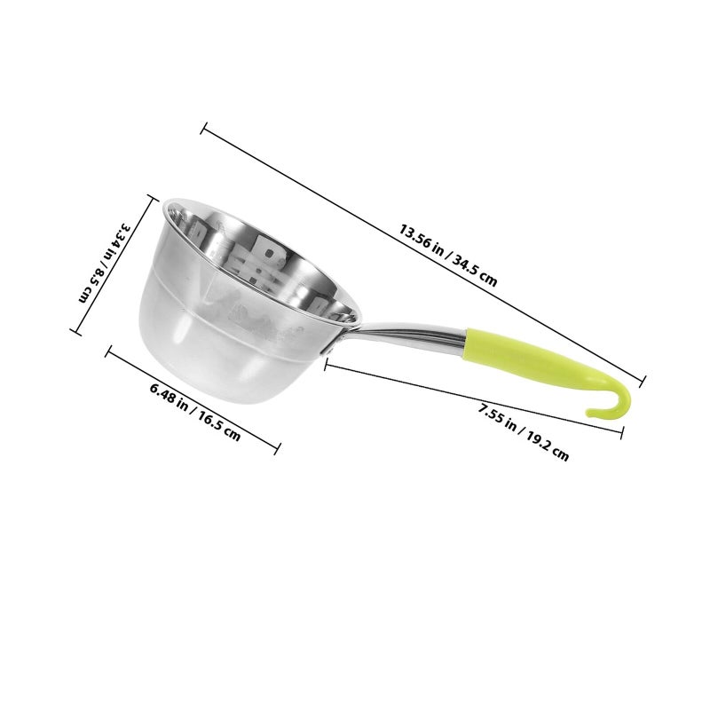 Stainless Steel Water Ladle 16cm Thickened Scoop With Green Handle Kitchen Cooking Utensil - Image 3