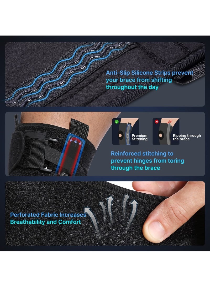 Black Hinged Knee Brace with Side Stabilizers for Meniscus Tear ACL MCL Injury Surgery Recovery Adjustable Knee Support Arthritis Pain Relief for Men Women Sports - Image 4