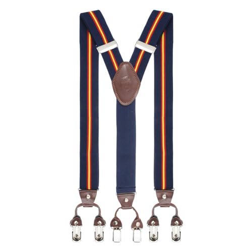 Peluche Majestic Clasp Blue Y Back 6 Clips Suspender (Strap Width- 3.5cm) - Image 1