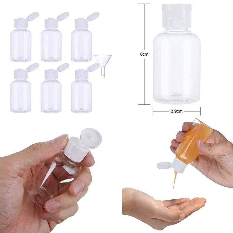DIY Crafts DIY Crafts 24 Botles Funnel ClearTransparent 6 Pack Transparent Plastic Air Flight Travel Bottle Set with Small Fu24 Botles Funnel ClearTransparent  - Image 1