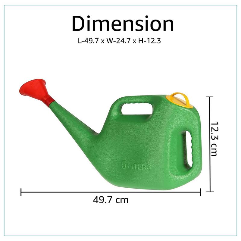 Bianco Premium Plastic Watering Can for Plants (Green) (5 litres) - Image 3