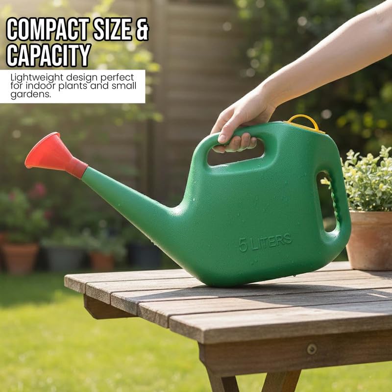 Bianco Premium Plastic Watering Can for Plants (Green) (5 litres) - Image 5