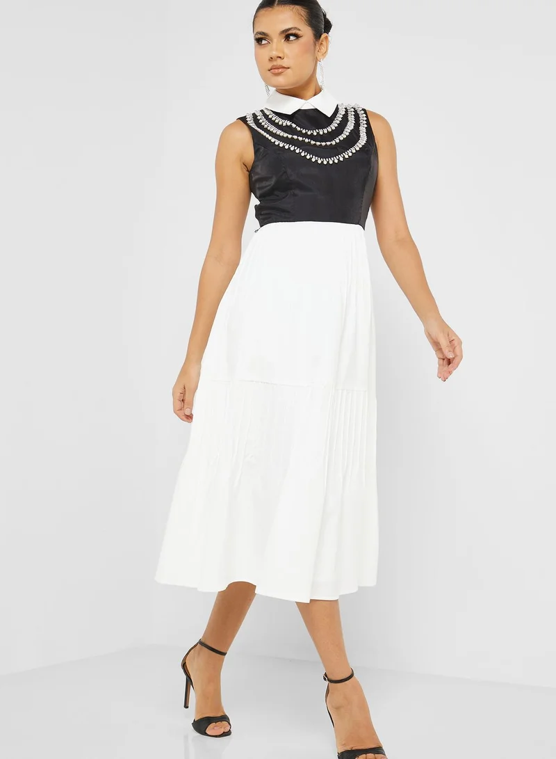 Femi9 Belt Detail Ruffle Dress