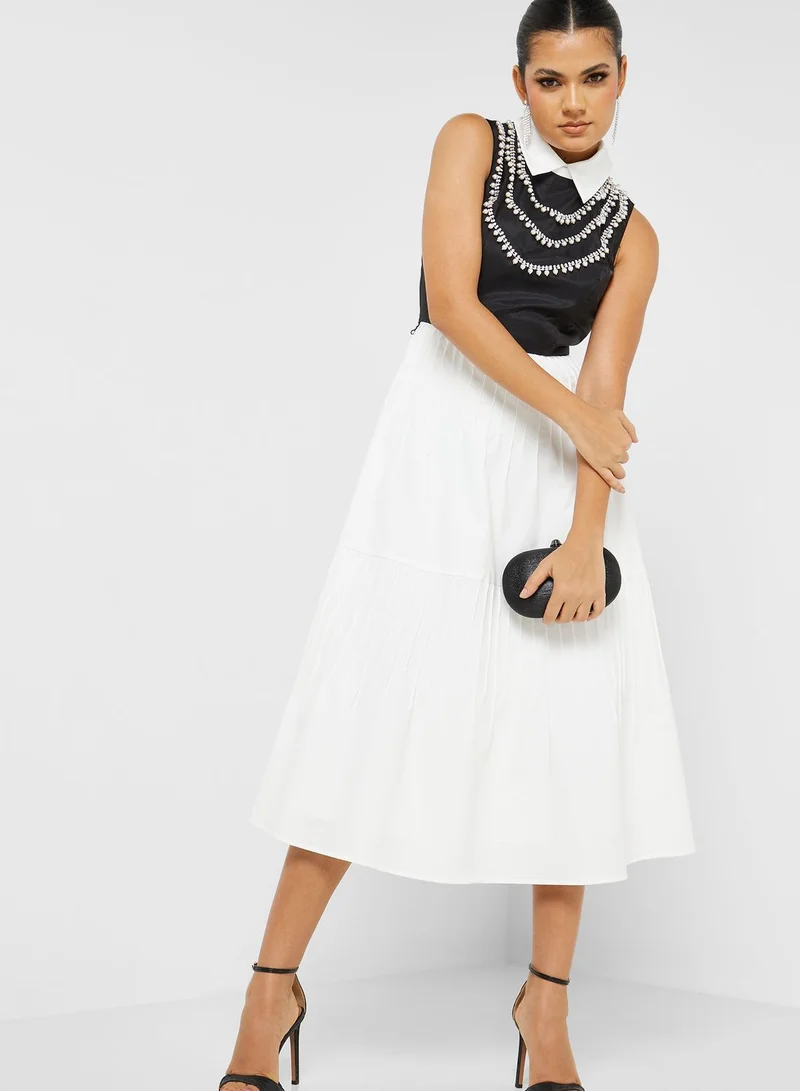 Femi9 Belt Detail Ruffle Dress