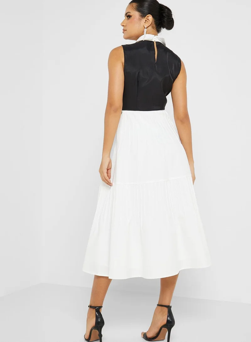 Femi9 Belt Detail Ruffle Dress