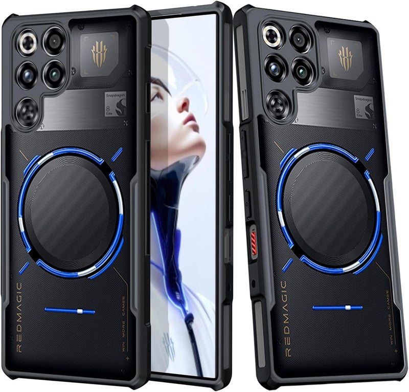 Guizzcg حافظة لهاتف Red Magic 11 Pro / 11 Pro+، غطاء فائق النحافة وخفيف الوزن، إطار من TPU الناعم + ظهر أكريليك، وسائد هوائية عسكرية مضادة للصدمات والحماية من السقوط، أسود - Image 1