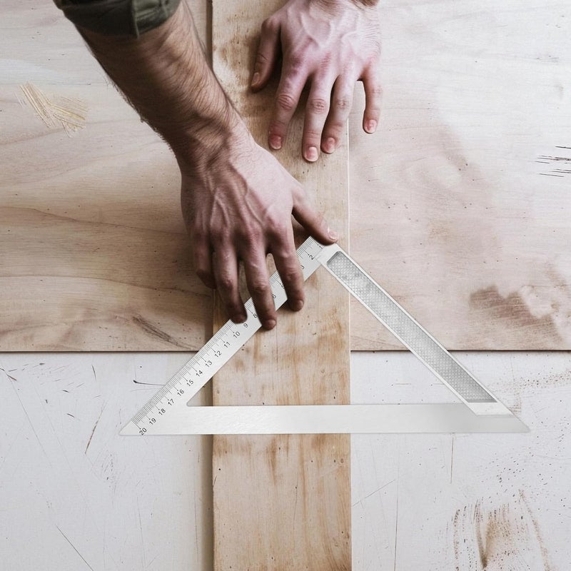 Aluminum Alloy 200mm Triangle Square Ruler Metal Scale Ruler Right Angle Measuring Tool for Architects Engineers and Woodworking - Image 4